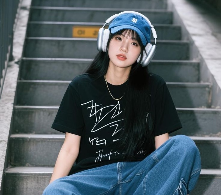 Tokyo street style fashion with sneakers and layered streetwear